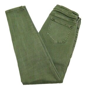 Vigoss Green Jeans Womens Marley Mid Rise Skinny Denim Pants 4 Pockets Zip Fly